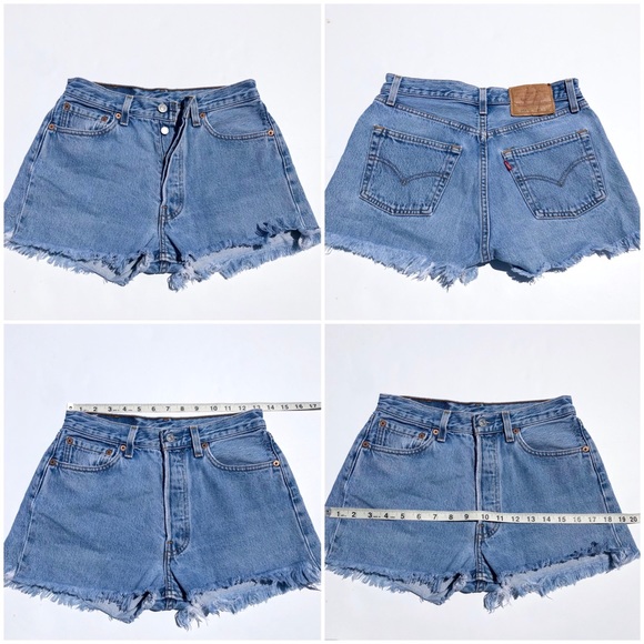 Vintage 501 Levi’s Distressed Cutoff Shorts 25 - Picture 3 of 3